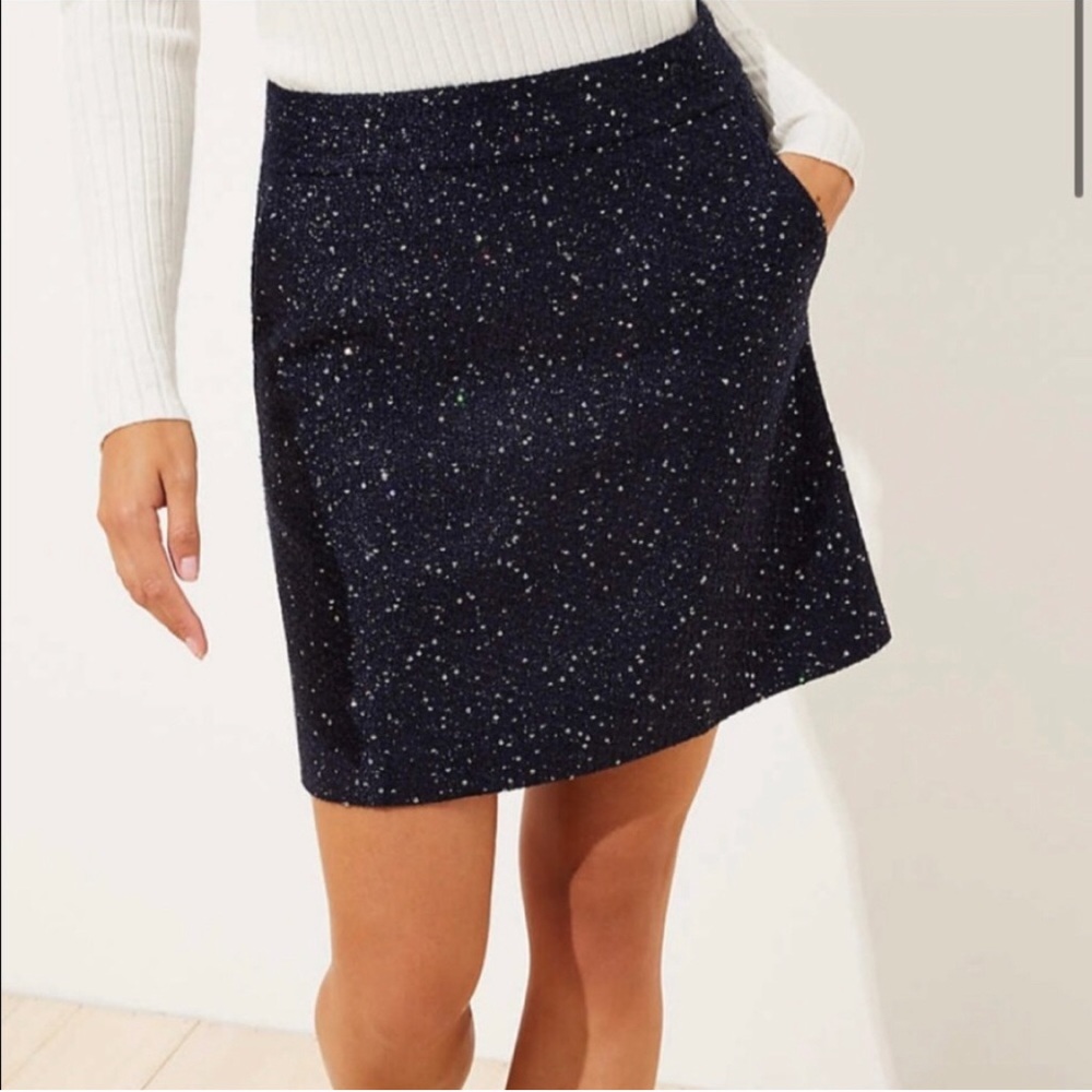 Loft Sequin Tweed Skirt